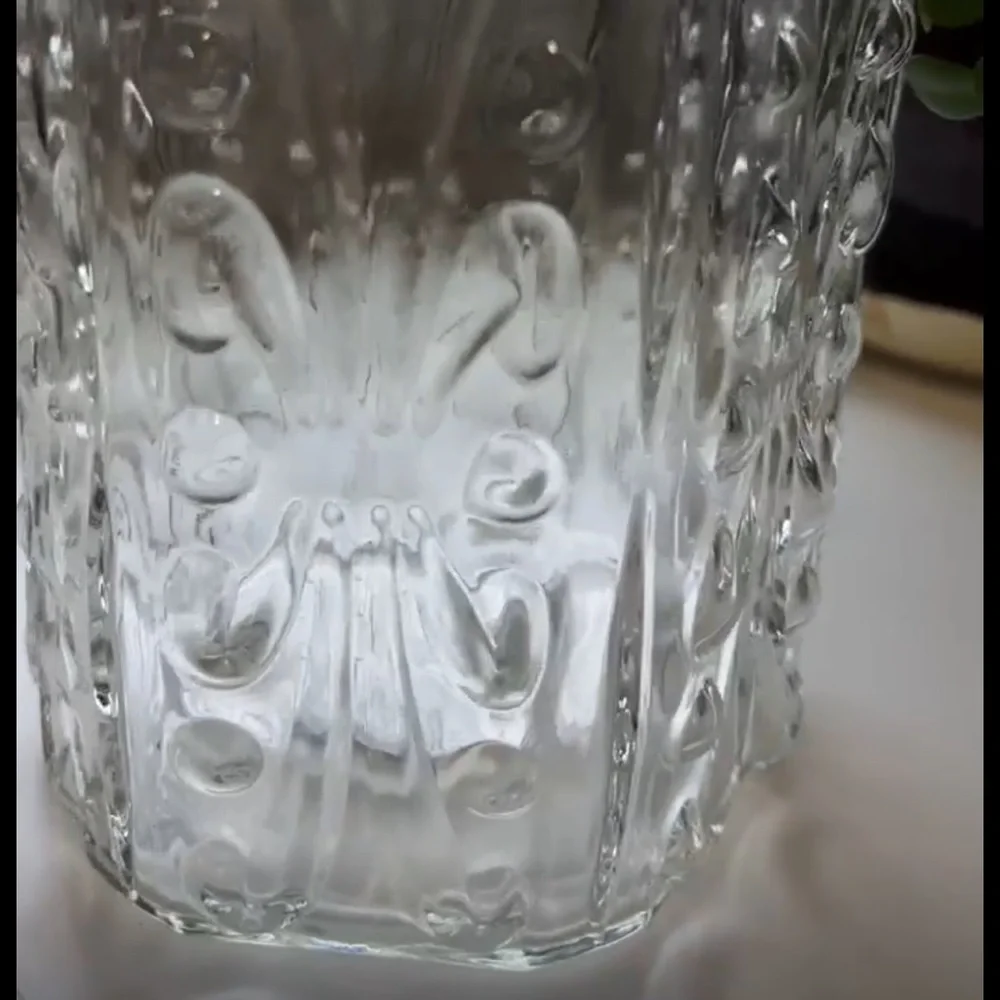 Large Vintage L.E. Smith Atterbury Scroll Design/ Federal Glass Canister W Lid
